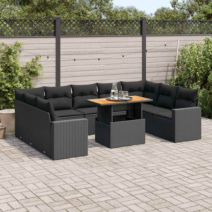 Set De Sofás De Jardín Y Cojines 10 Pzas Ratán Sintético Gris