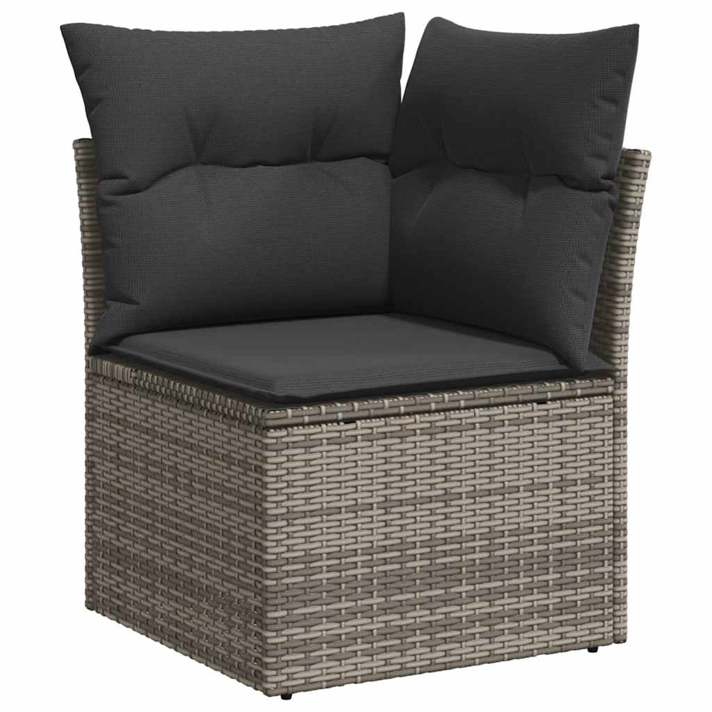 Set De Sofás De Jardín Y Cojines 10 Pzas Ratán Sintético Gris