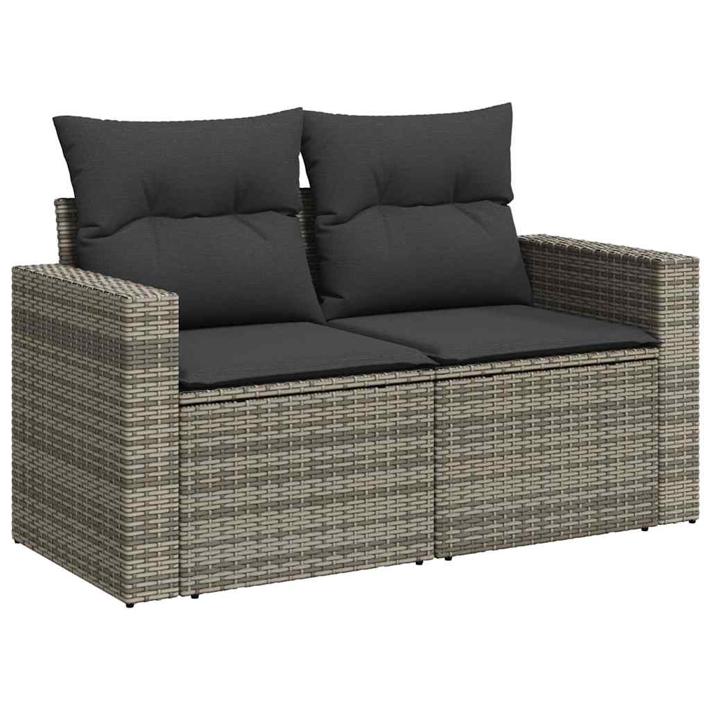 Set De Sofás De Jardín Y Cojines 10 Pzas Ratán Sintético Gris