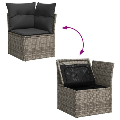 Set De Sofás De Jardín Y Cojines 10 Pzas Ratán Sintético Gris