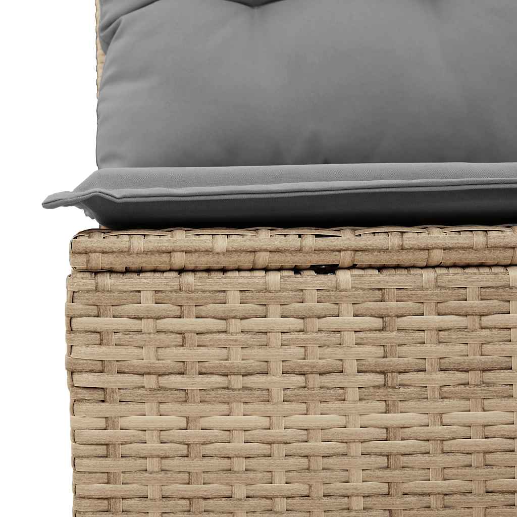 Set De Sofás De Jardín 11Pzas Con Cojines Ratán Sintético Beige