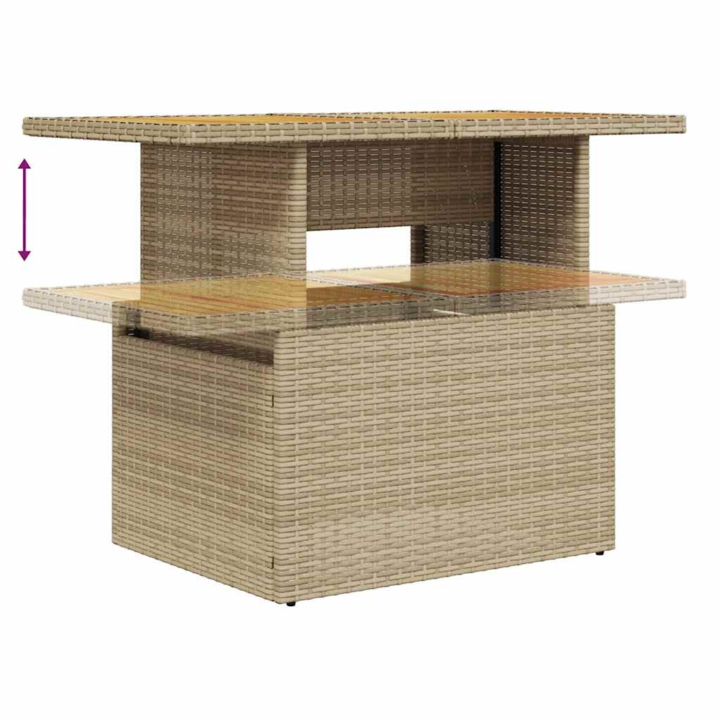Set De Sofás De Jardín 11Pzas Con Cojines Ratán Sintético Beige