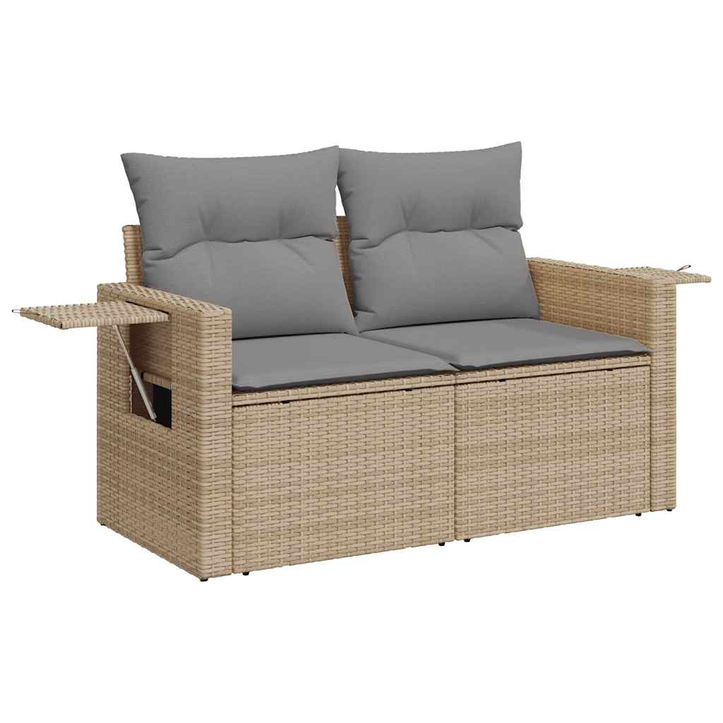 Set De Sofás De Jardín Y Cojines 8 Piezas Ratán Sintético Beige