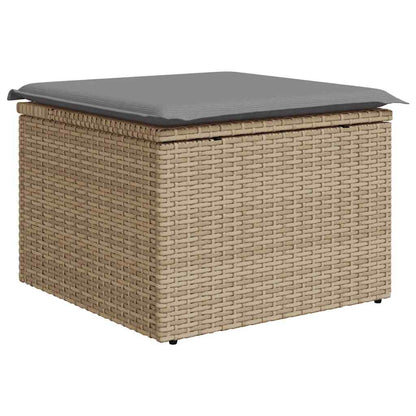 Set De Sofás De Jardín Y Cojines 8 Piezas Ratán Sintético Beige