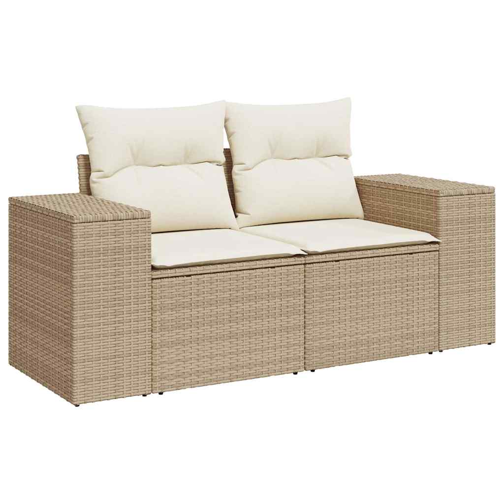 Set De Sofás De Jardín Y Cojines 8 Piezas Ratán Sintético Beige