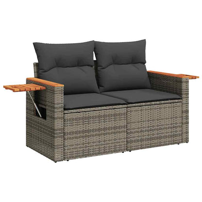 Set Sofás Jardín Y Cojines 8 Pzas Ratán Sintético Acacia