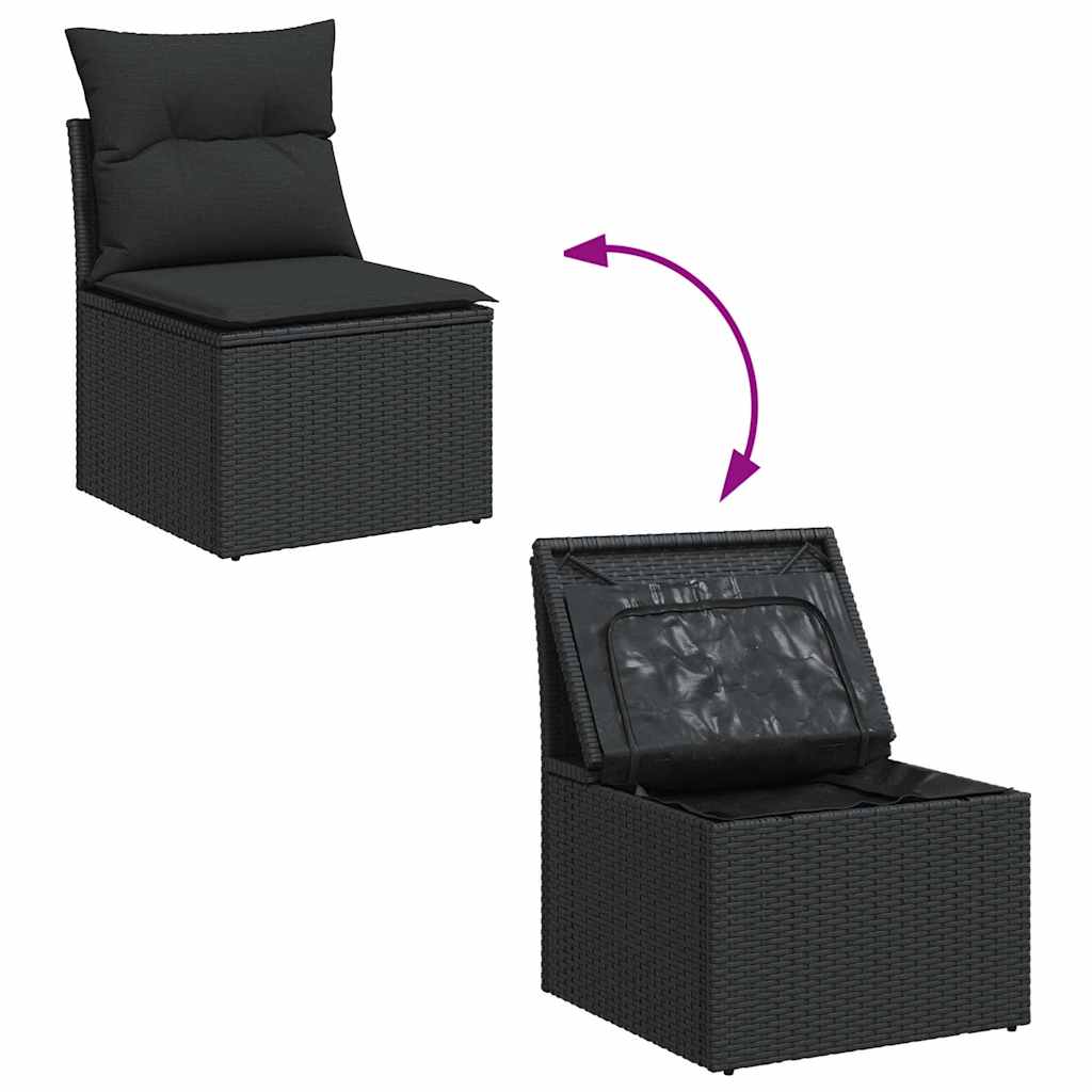 Set De Sofás De Jardín Y Cojines 8 Piezas Ratán Sintético