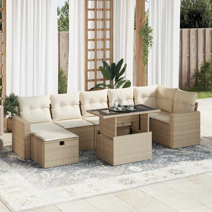 Set De Sofás De Jardín Y Cojines 8 Piezas Ratán Sintético