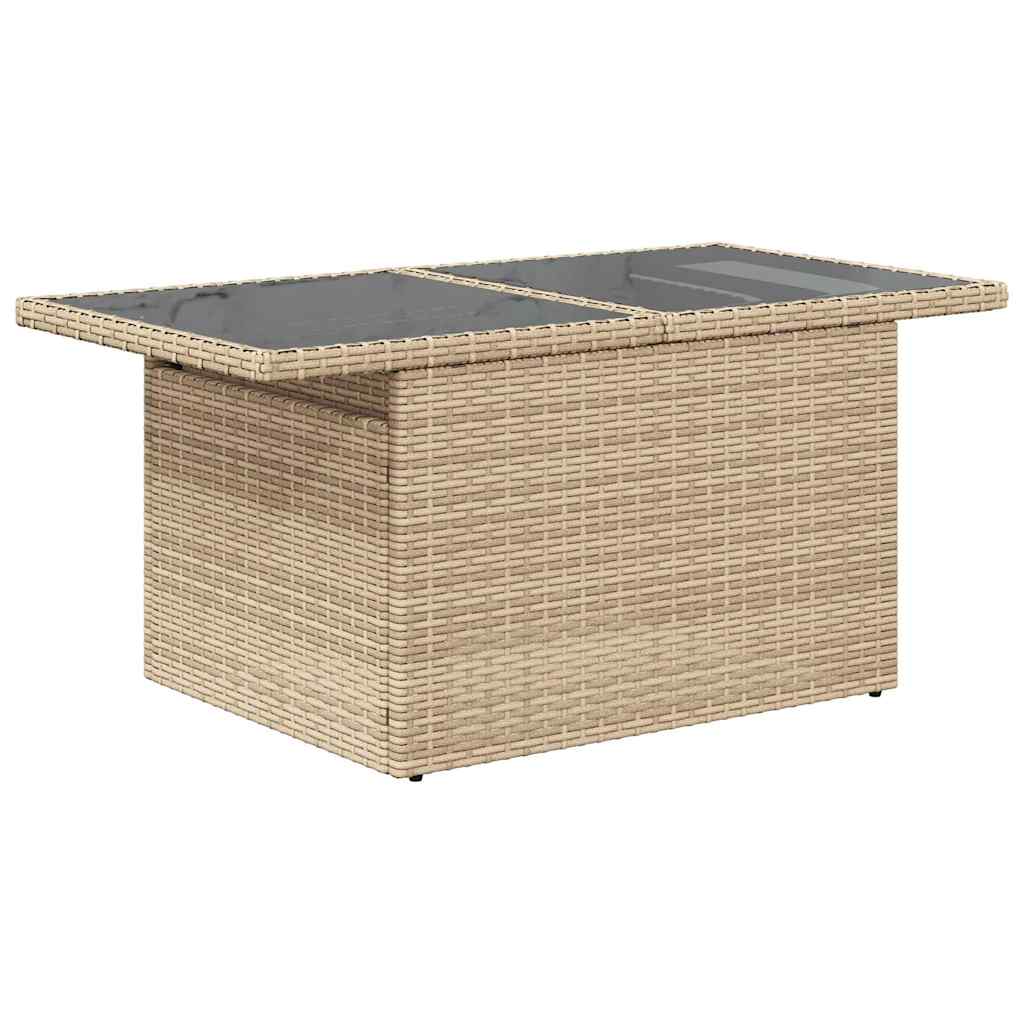 Set De Sofás De Jardín Con Cojines 9 Pzas Ratán Sintético Beige