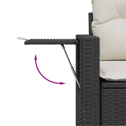 Set De Sofás De Jardín 6 Piezas Y Cojines Ratán Sintético Negro