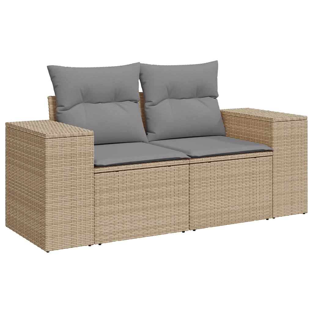 Juego De Sofás Jardín Con Cojines 6 Pzas Ratán Sintético Beige