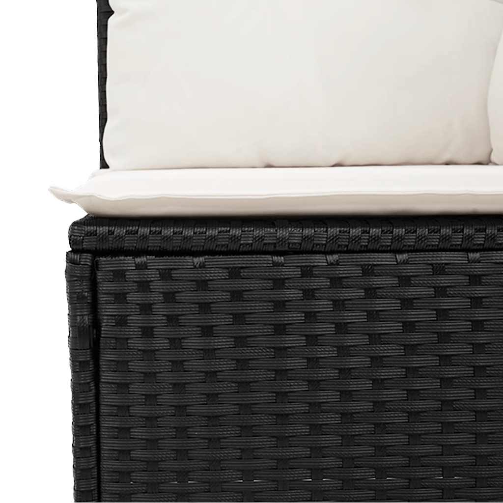 Set De Sofás De Jardín Y Cojines 8 Piezas Ratán Sintético Negro