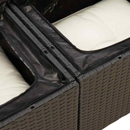 Set De Sofás De Jardín Y Cojines 8 Piezas Ratán Sintético Negro