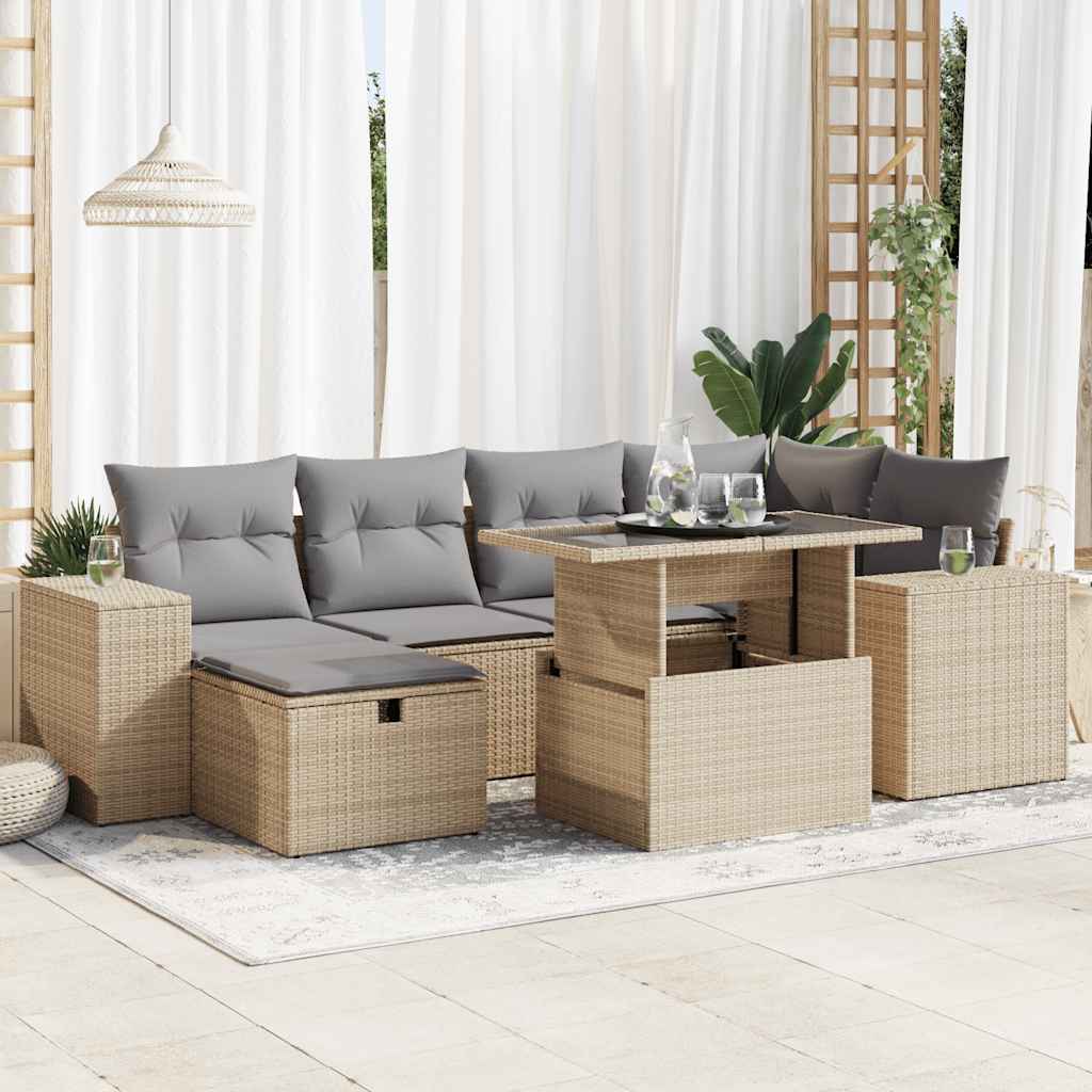 Set De Sofás De Jardín Y Cojines 8 Piezas Ratán Sintético Negro