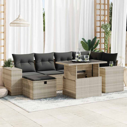 Set De Sofás De Jardín Y Cojines 8 Piezas Ratán Sintético Negro