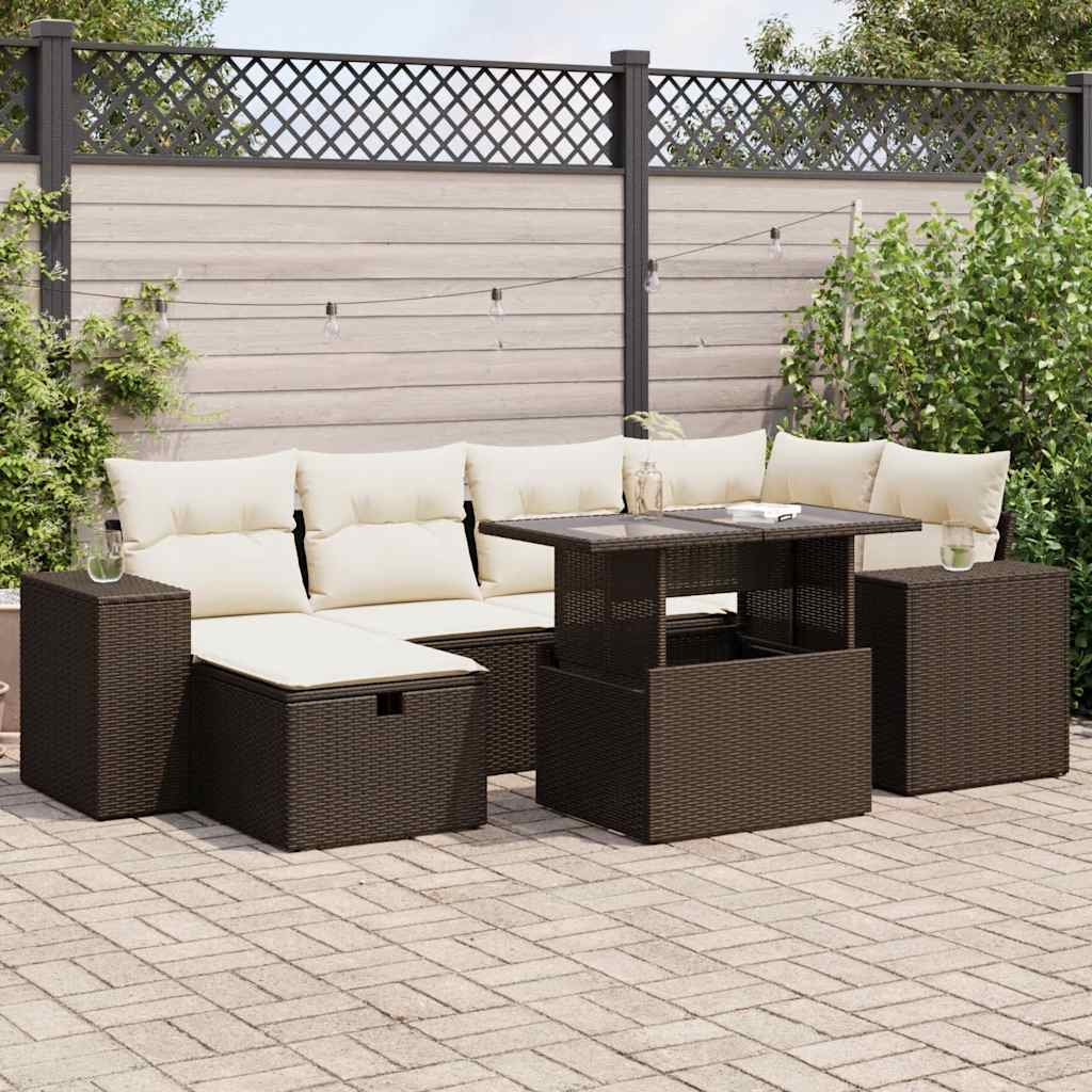Set De Sofás De Jardín Y Cojines 8 Piezas Ratán Sintético Negro
