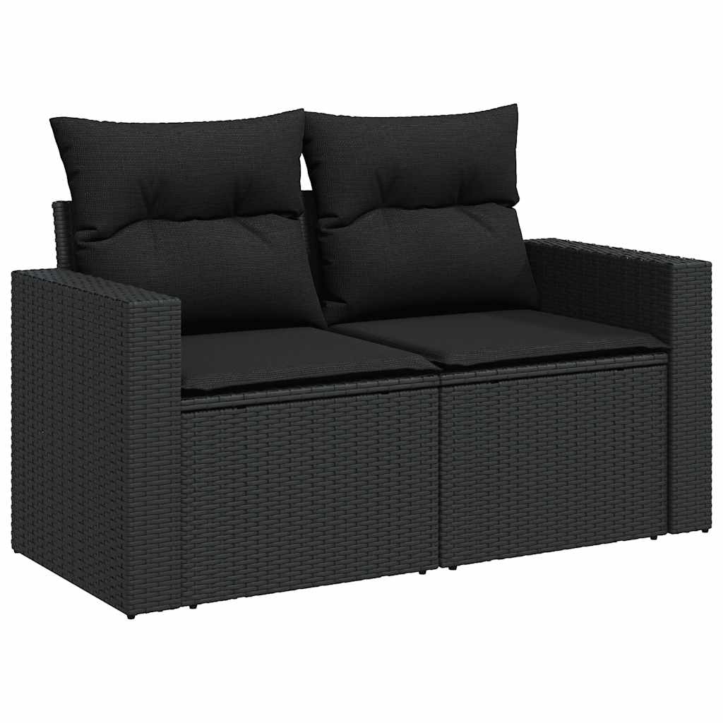 Set Sofás Jardín Y Cojines 6 Pzas Ratán Sintético Acacia