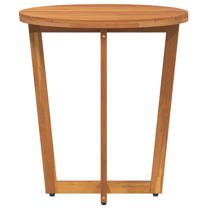 Mesa Auxiliar De Jardín Redonda De , Madera Maciza De Acacia
