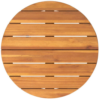 Mesa Auxiliar De Jardín Redonda De , Madera Maciza De Acacia