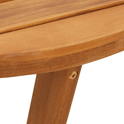 Mesa Auxiliar De Jardín Redonda De , Madera Maciza De Acacia
