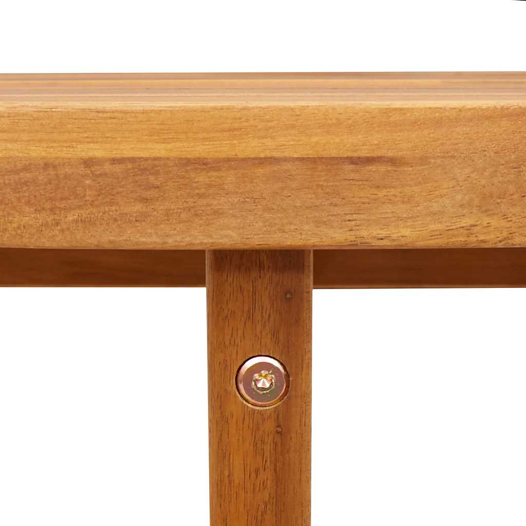 Mesa Auxiliar De Jardín Redonda De , Madera Maciza De Acacia