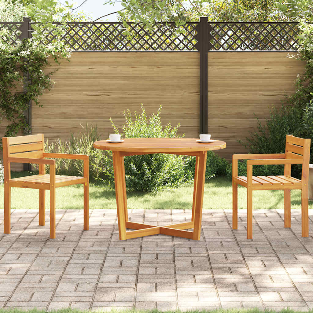Mesa De Comedor De Jardín Ovalada De , Madera Maciza De Acacia