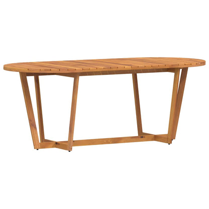 Mesa De Comedor De Jardín Ovalada De , Madera Maciza De Acacia