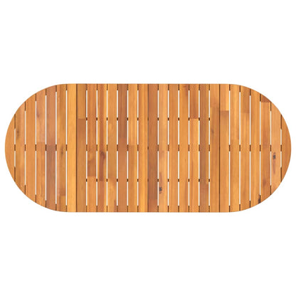 Mesa De Comedor De Jardín Ovalada De , Madera Maciza De Acacia