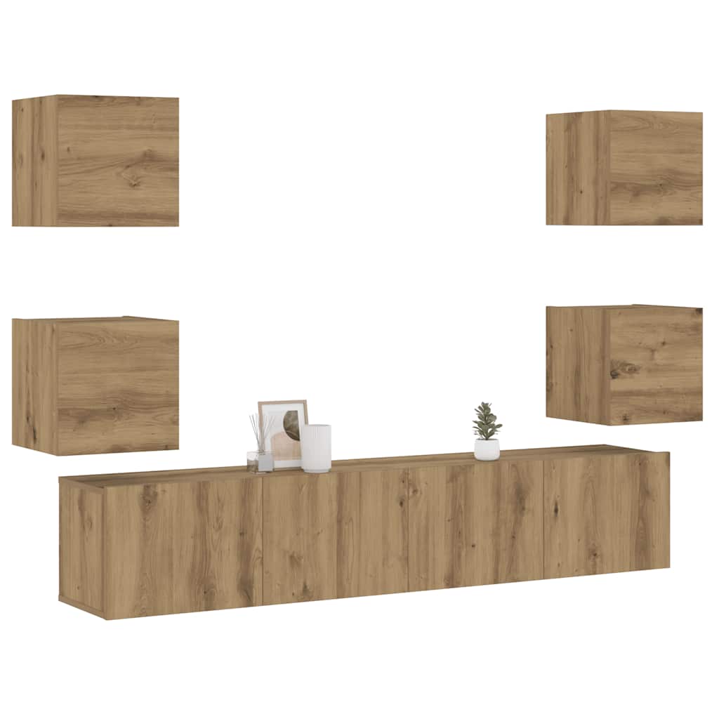 Conjunto De Mueble De Tv 7 Pcs