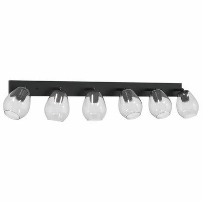 Foco De Techo Con Focos Negro 110,5 X 13 X 26 Cm Vidrio Y Metal