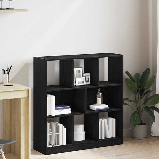 Estantería Madera Contrachapada Negro Roble 97,5X29,5X100 Cm