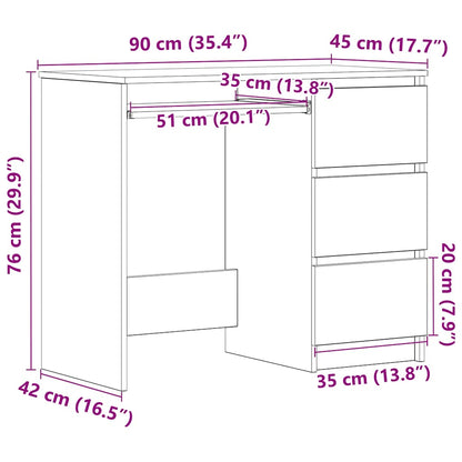 Escritorio De Madera Contrachapada 90X45X76 Cm