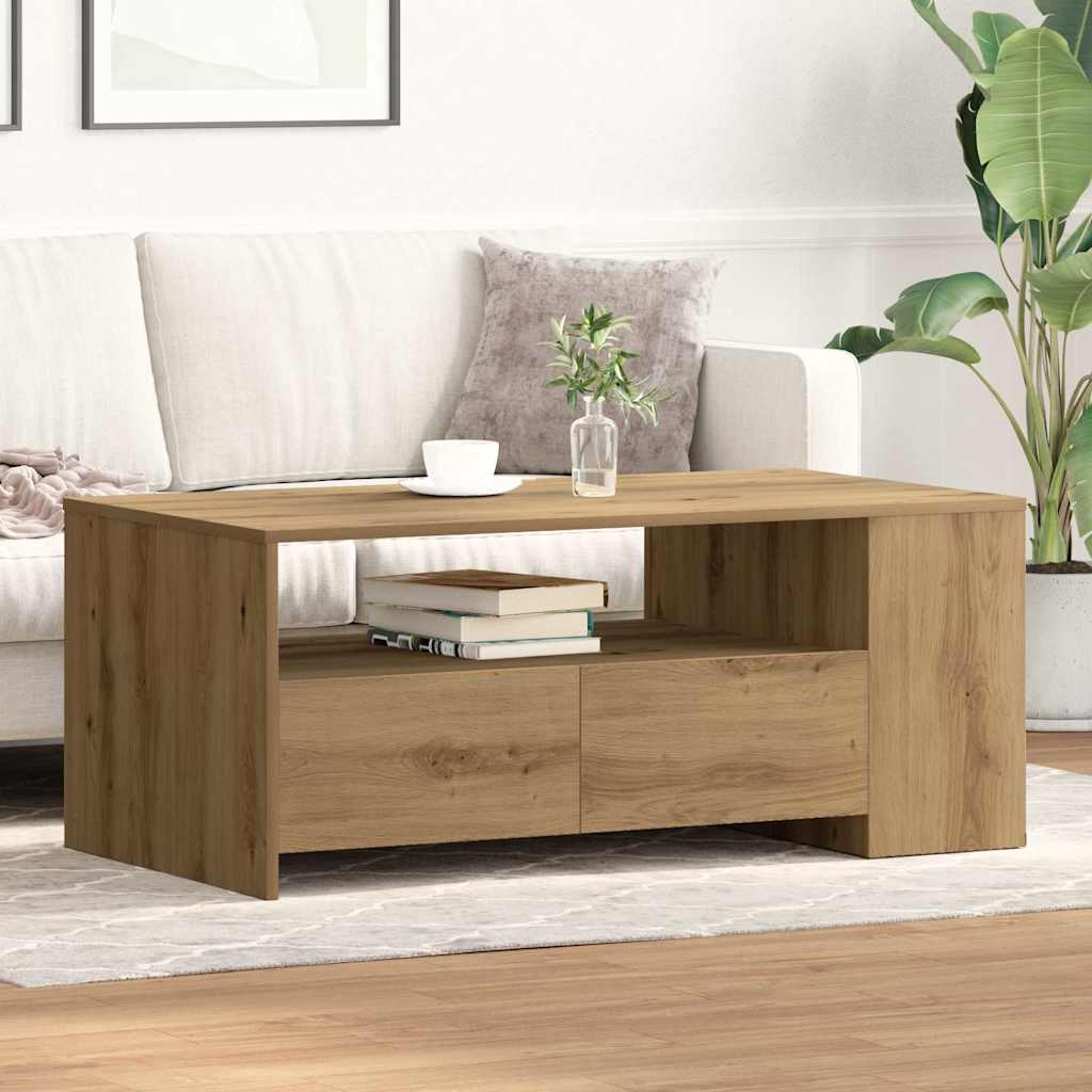 Mesa De Centro Madera De Ingeniería 102X55X42 Cm