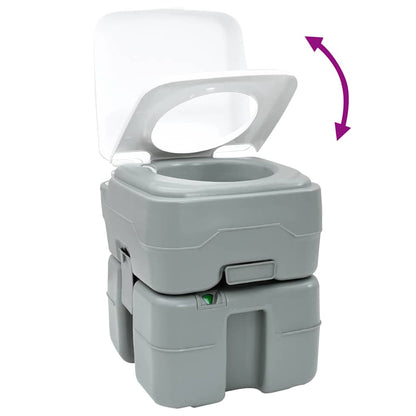 Set De Inodoro Para Camping 2 Pcs Gris 50,5 X 33 X 103 Cm