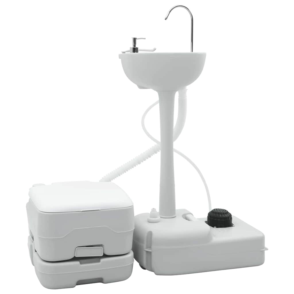 Set De Inodoro Para Camping 2 Pcs Azul Y