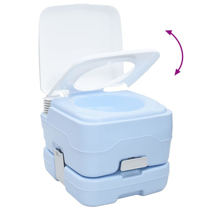 Set De Inodoro Para Camping 2 Pcs Azul Y