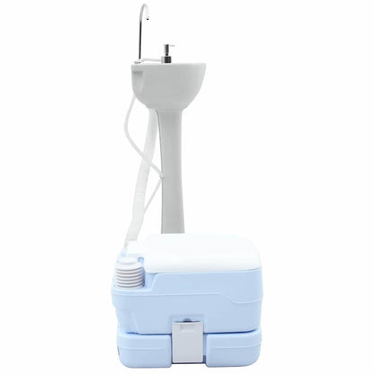 Set De Inodoro Para Camping 2 Pcs Azul Y