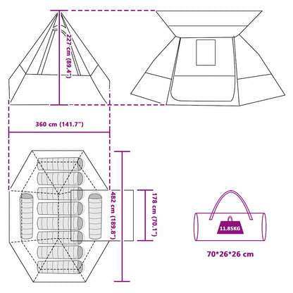 Tienda De Camping Con Techo 482 X 360 X 227 Cm Tafetán