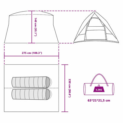 Tienda De Camping Con Techo 275 X 230 X 140 Cm Tafetán