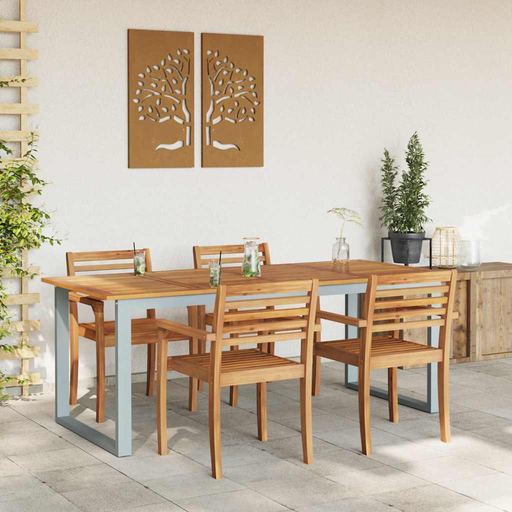 Mesa De Jardín Madera De Acacia Sólida
