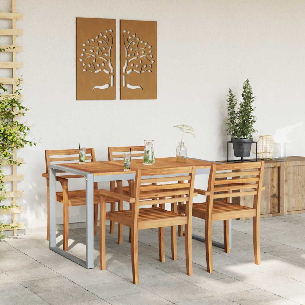 Mesa De Jardín Madera De Acacia Sólida