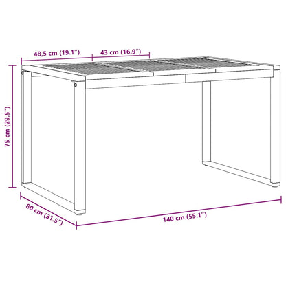 Mesa De Jardín Madera De Acacia Sólida