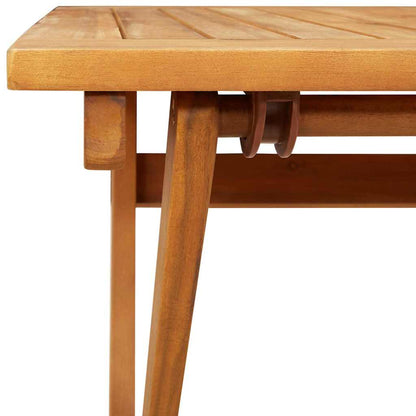 Mesa De Jardín Marrón 90 X 55 X 75 Cm Madera De Acacia Sólida