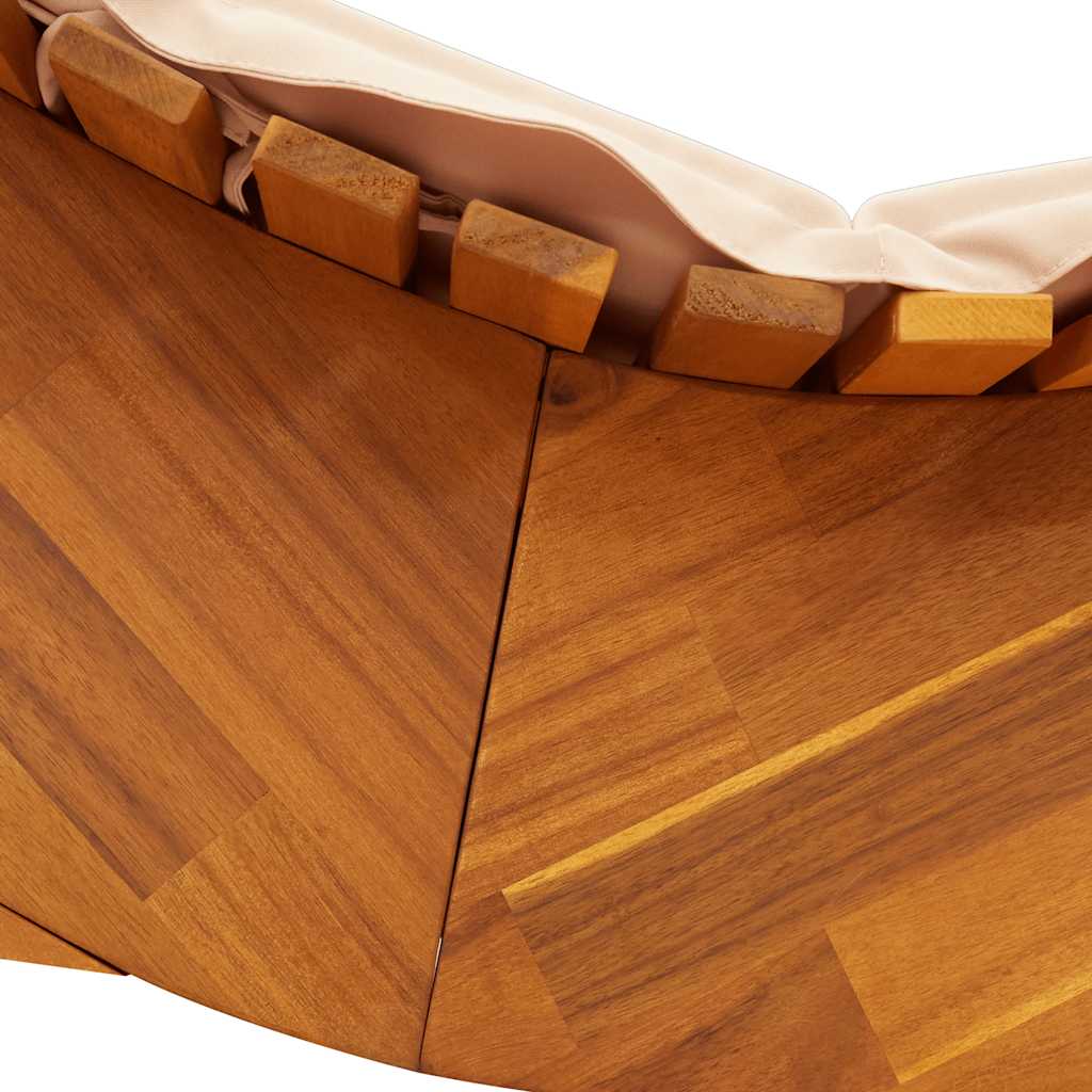 Tumbona Mecedora Con Cojín De Madera Maciza De Acacia