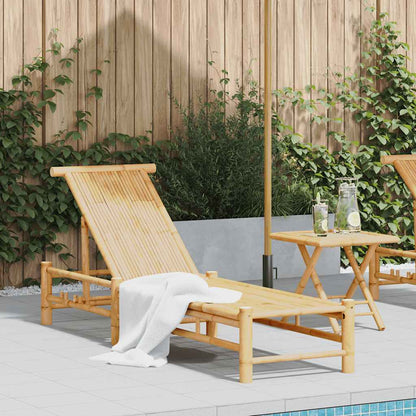 Tumbona Con Cojines 55X199X30 Cm Bambú