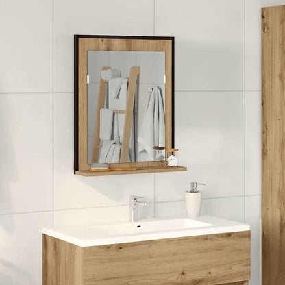 Espejo De Baño Con Estante Madera Ingeniería