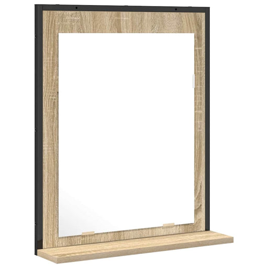 Espejo De Baño Con Estante Con Espejo Negro 50 X 12 X 60 Cm