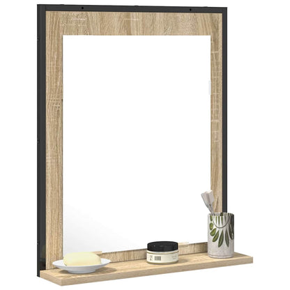 Espejo De Baño Con Estante Con Espejo Negro 50 X 12 X 60 Cm