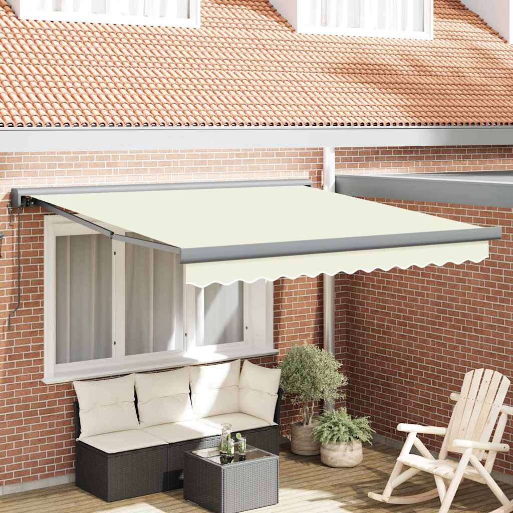 Toldo Retráctil Aluminio Y Tela Gris 3X2,5 M