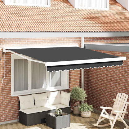 Toldo Retráctil Aluminio Y Tela Gris 3X2,5 M